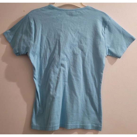 Vintage Rainforest Cafe Souvineer Blue Floral Embroidered Juniors XL T-Shirt - Picture 5 of 5